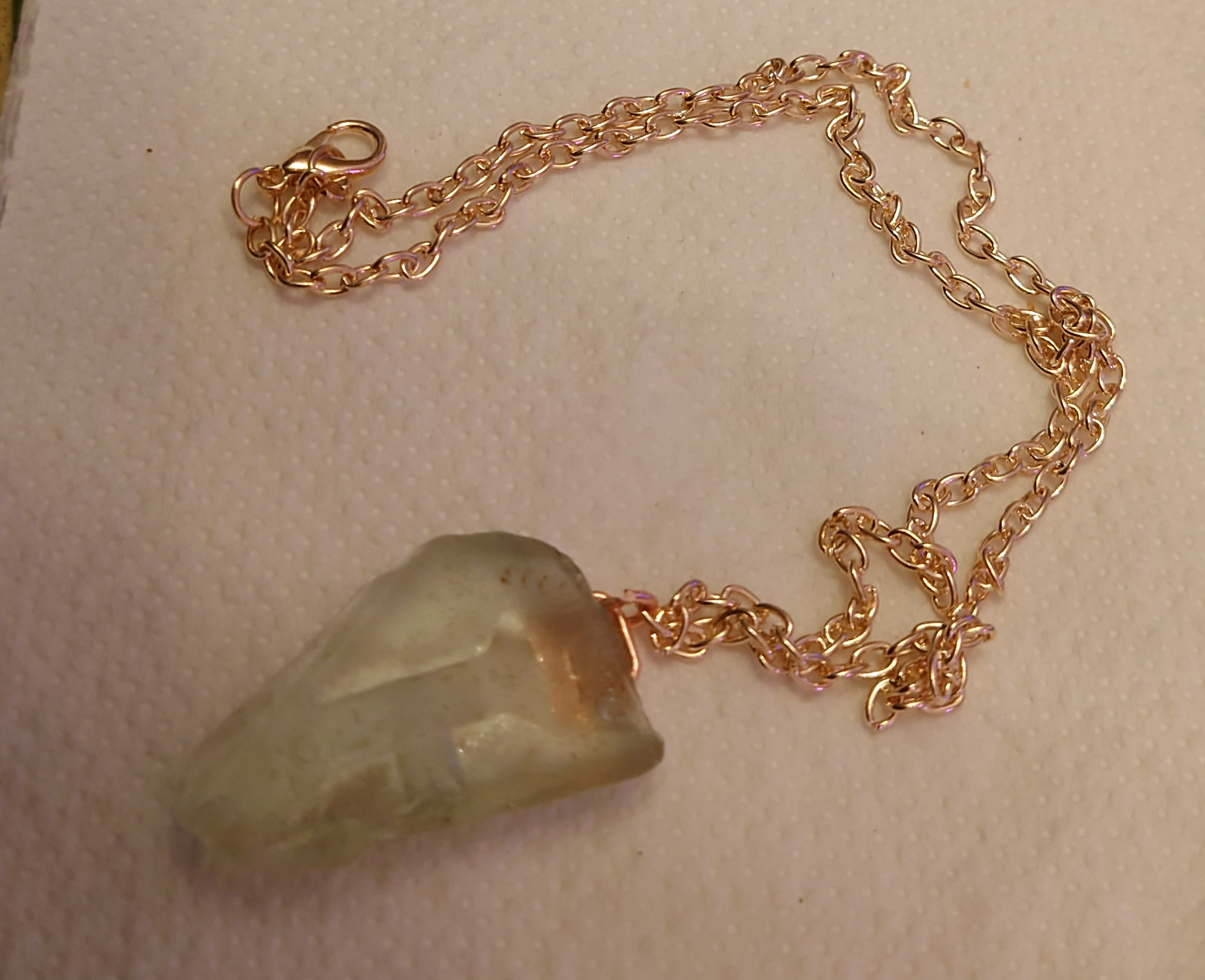 River glass necklace - R Whites fragment photo