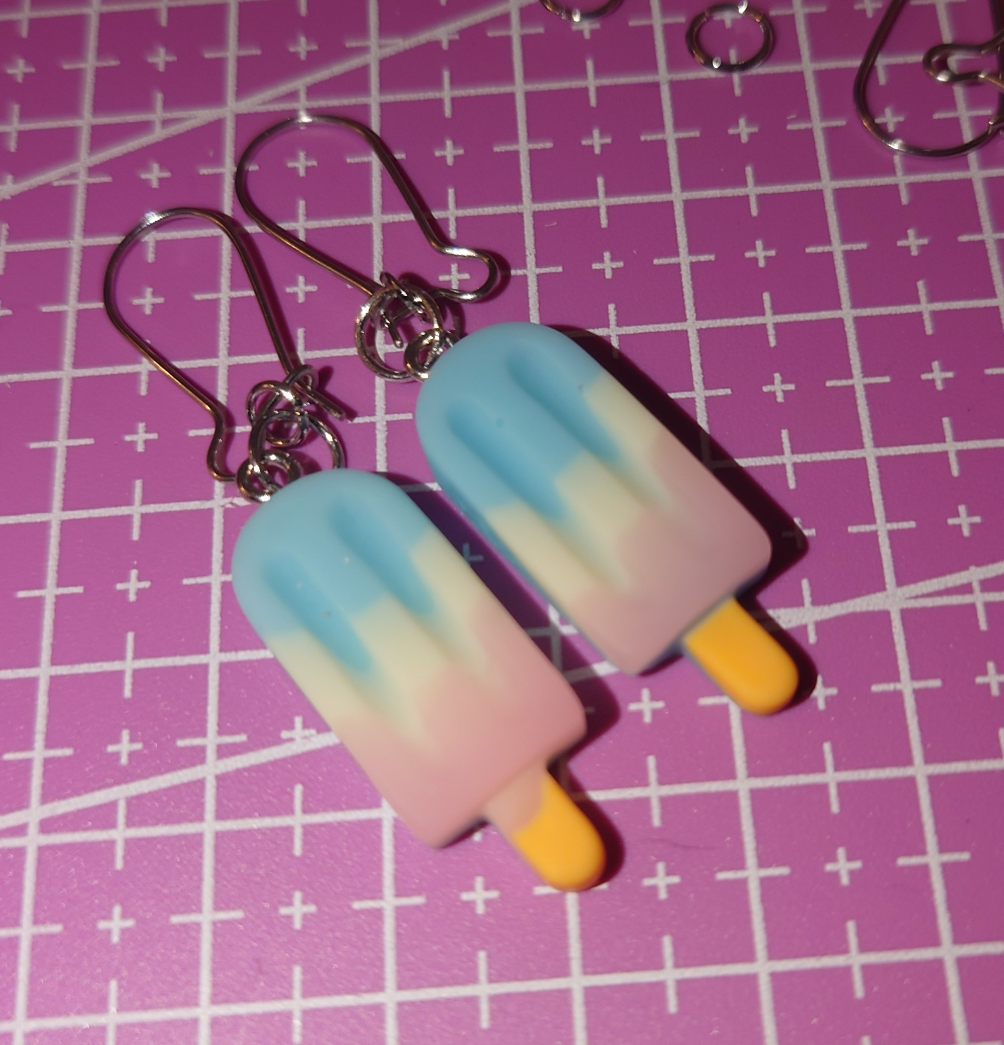Ice lolly earrings - blue photo