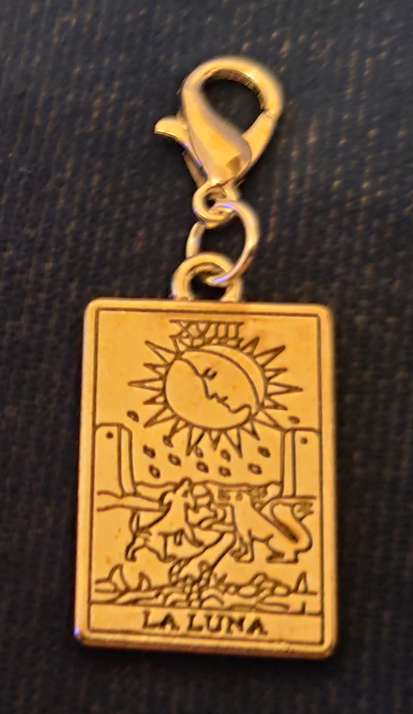 Tarot charm - The Star - gold metal · Tarot charm - The Moon - silver metal